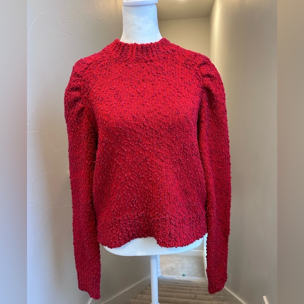 Minkpink Women's Red Popcorn Sweater Wool Blend Small‎ Holidays Party Feminine